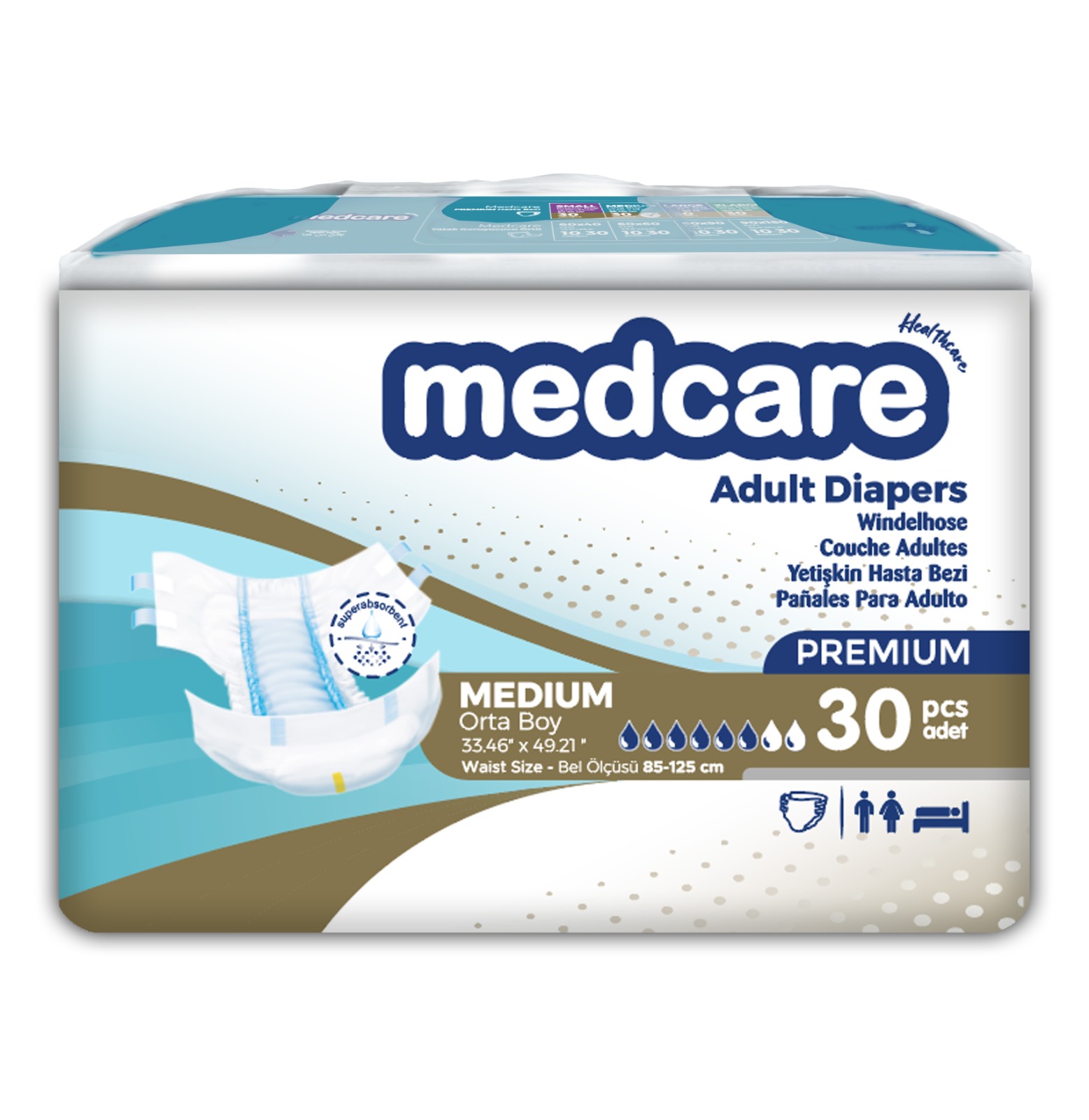 Підгузки для дорослих Medcare Premium Medium ( M ) 30 шт